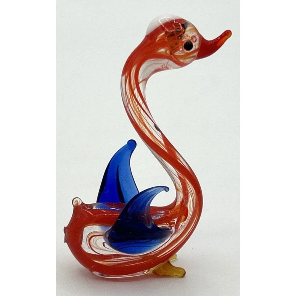 Vintage‎ Unique Blown Glass Swan Figurine 3